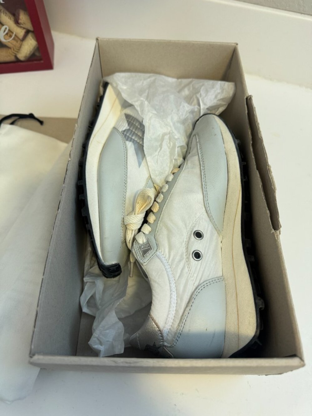 Golden Goose Running Marathon 36 6 White Grey Silver New in box $610 - Picture 6 of 8